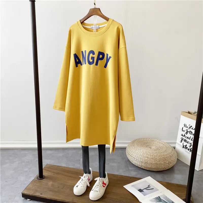 Pregnant Women's Long Sleeve T-Shirt Blue White Loose Fit Korean Style — feature 7