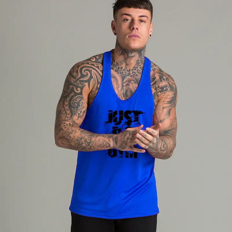 Men Red Printed Muscle Vests Slim Fit - Image 9