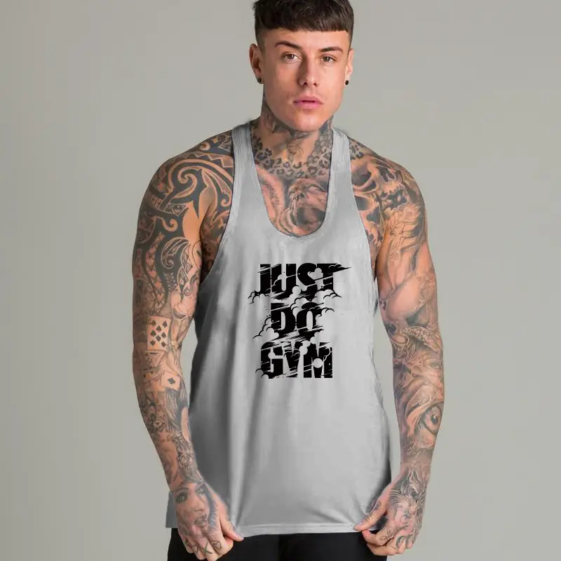 Men Red Printed Muscle Vests Slim Fit - Image 4