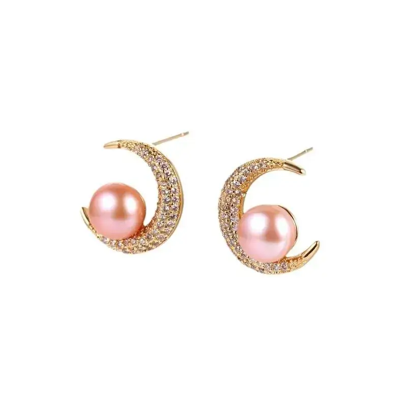 Japanese Moon Pearl Earrings for Women Wholesale - Image 11