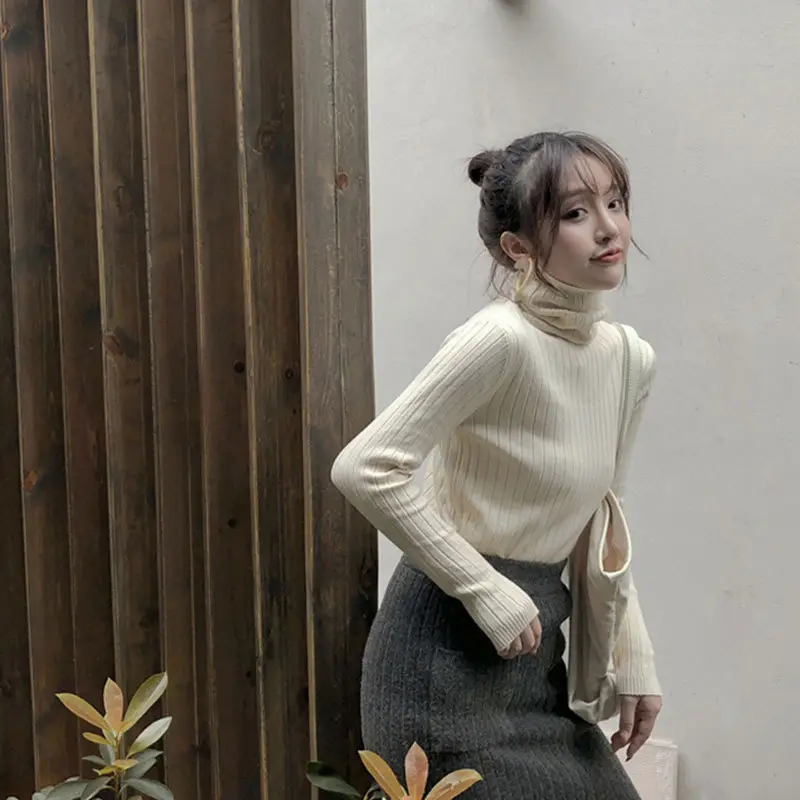 Women's Knitted Turtleneck Sweater Outerwear - Image 6