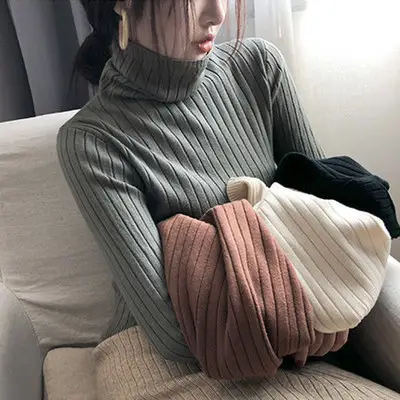 Women's Knitted Turtleneck Sweater Outerwear — feature 9
