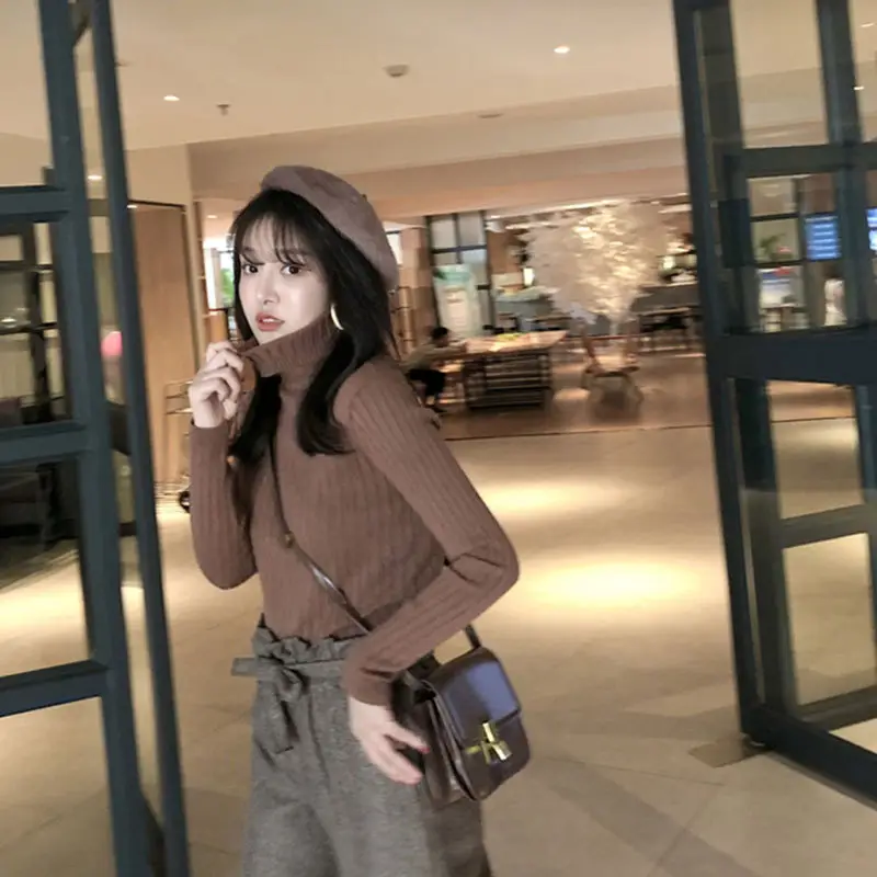 Women's Knitted Turtleneck Sweater Outerwear - Image 3