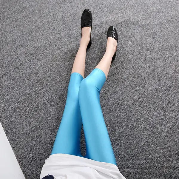 Plus Size Stretchable Blue Slim Fit Leggings - Image 16