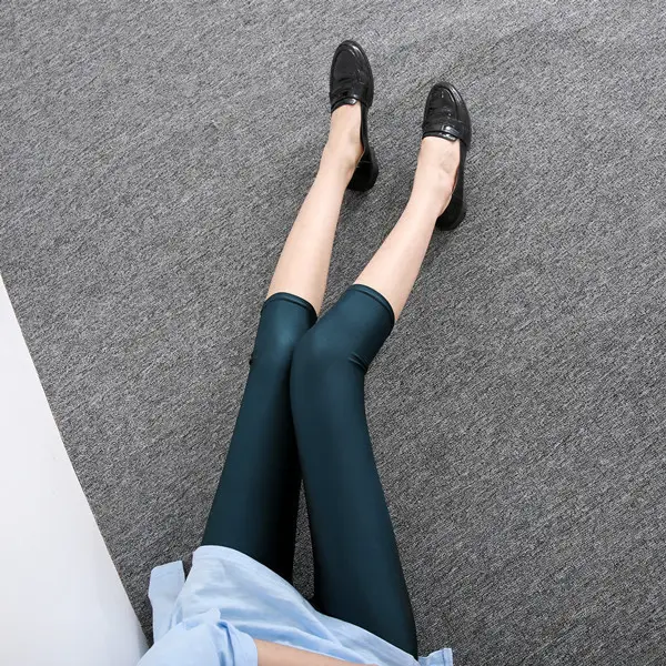 Plus Size Stretchable Blue Slim Fit Leggings - Image 19