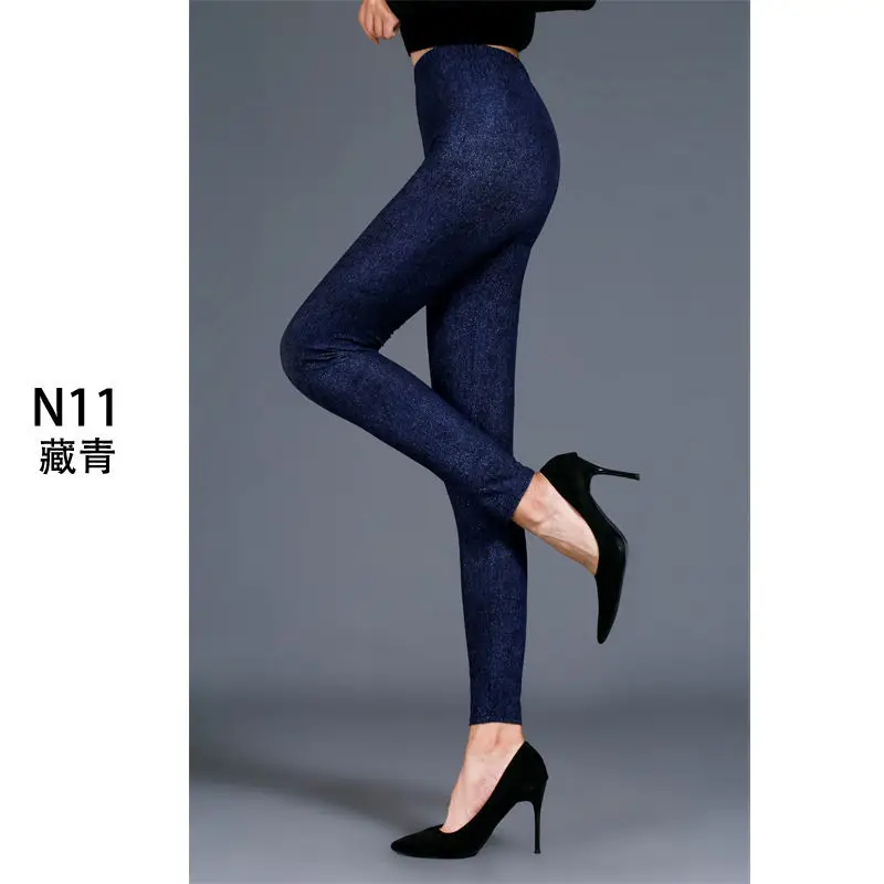 Women Printed Leggings N2 Grey Butterfly Design - Image 15