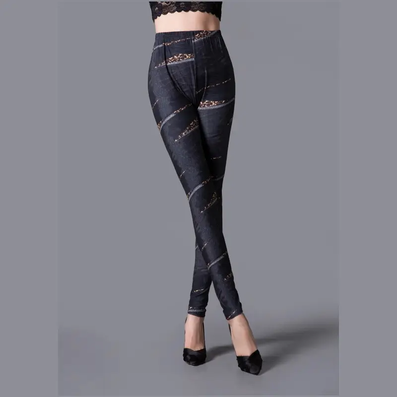 Imitation cowboy black with leopard print