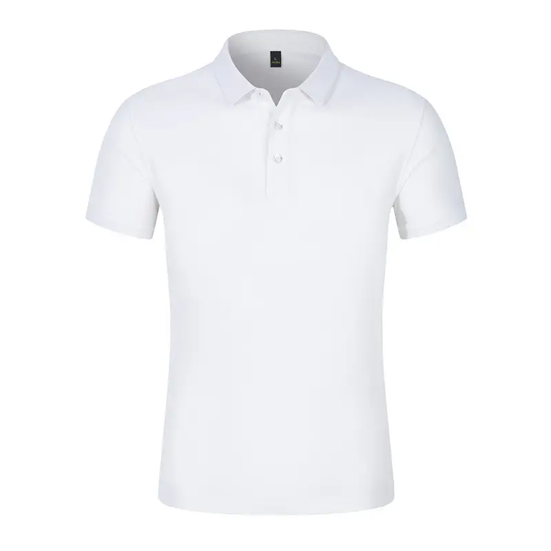 Men Blue Polo T-Shirt Business Casual Short Sleeve - Image 14