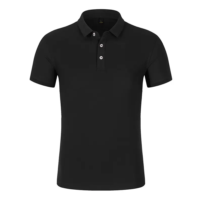 Men Blue Polo T-Shirt Business Casual Short Sleeve - Image 15
