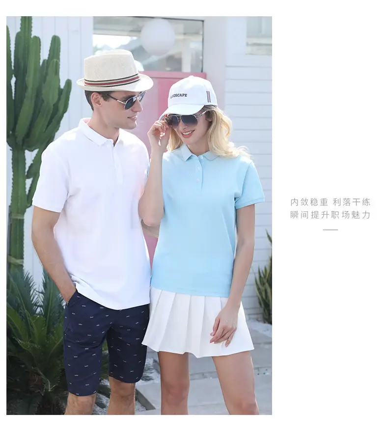 Men Blue Polo T-Shirt Business Casual Short Sleeve — feature 10