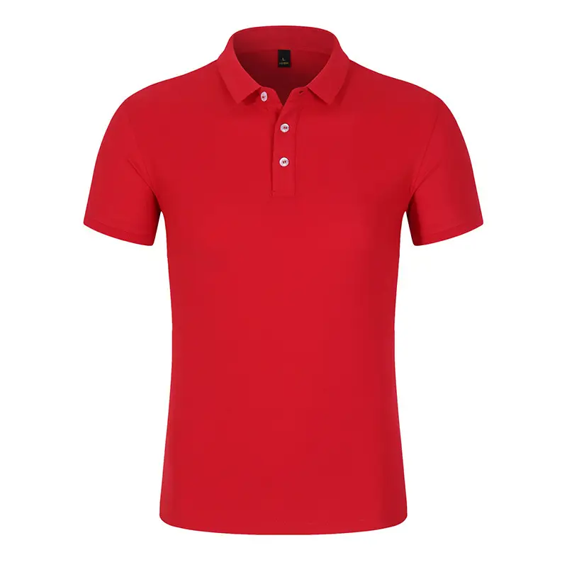 Men Blue Polo T-Shirt Business Casual Short Sleeve - Image 2