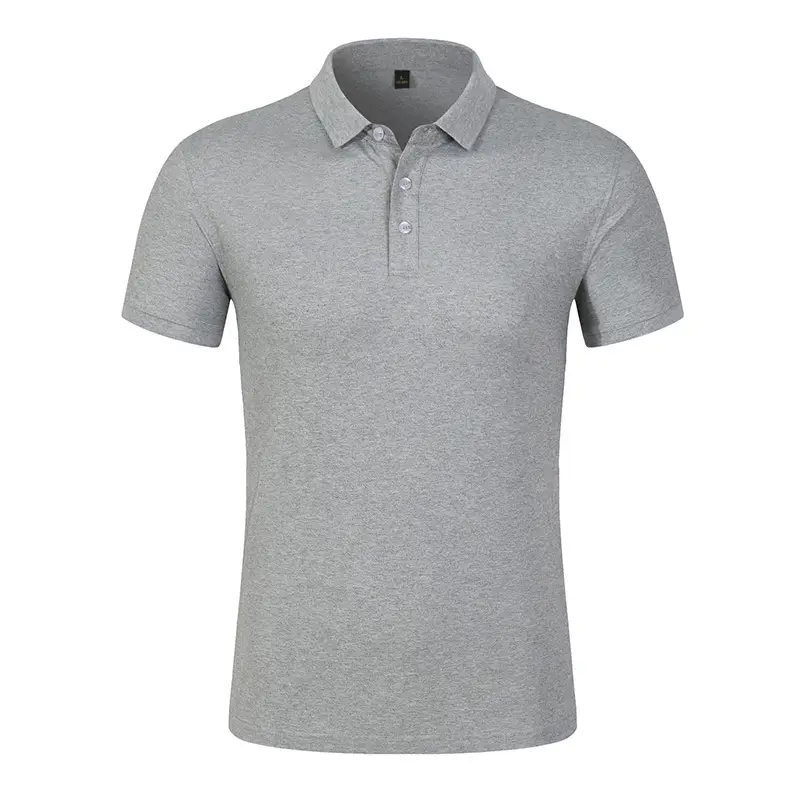 Men Blue Polo T-Shirt Business Casual Short Sleeve - Image 3