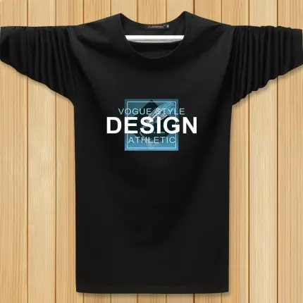 Men Black T-Shirt Vogue Style Athletic Design
