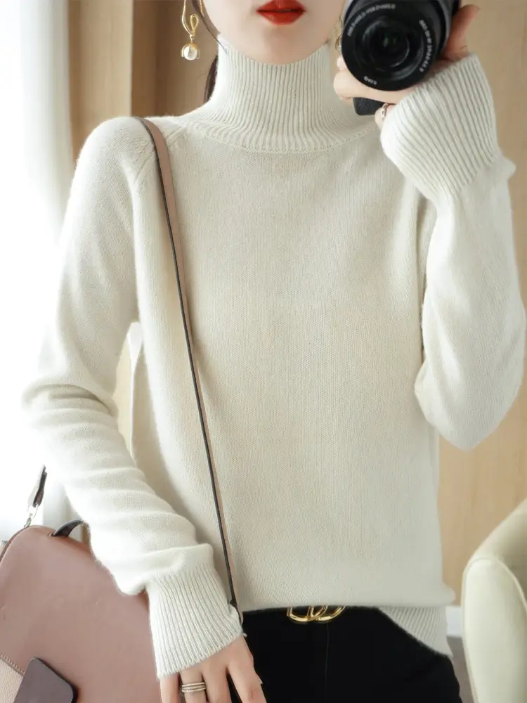 Women's Grey Long Sleeve Korean Style Sweater - Image 18