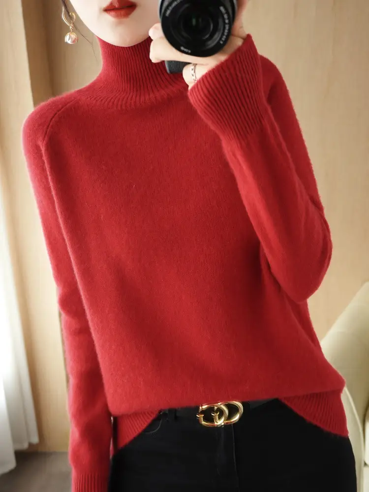 Women's Grey Long Sleeve Korean Style Sweater - Image 19