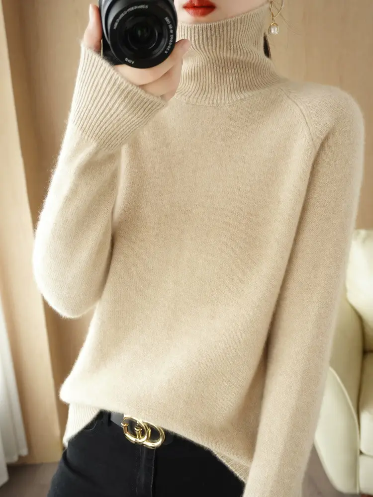 Women's Grey Long Sleeve Korean Style Sweater - Image 20