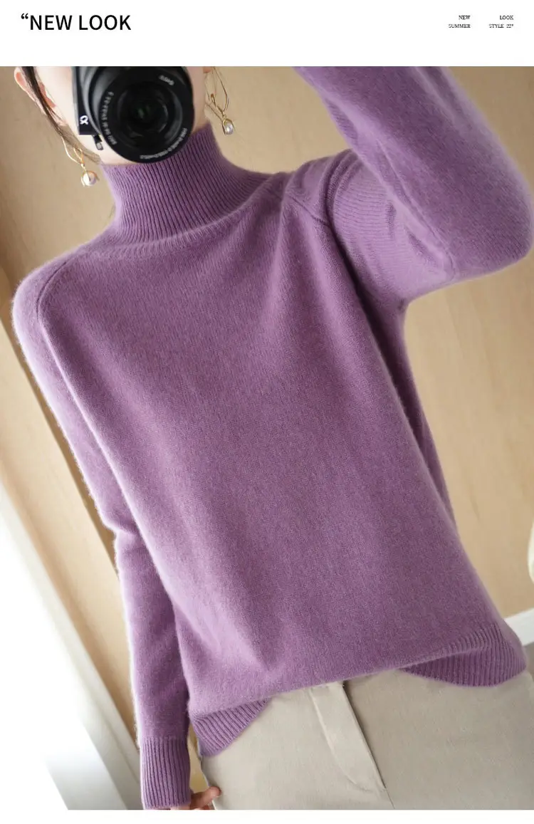 Women's Grey Long Sleeve Korean Style Sweater — feature 29