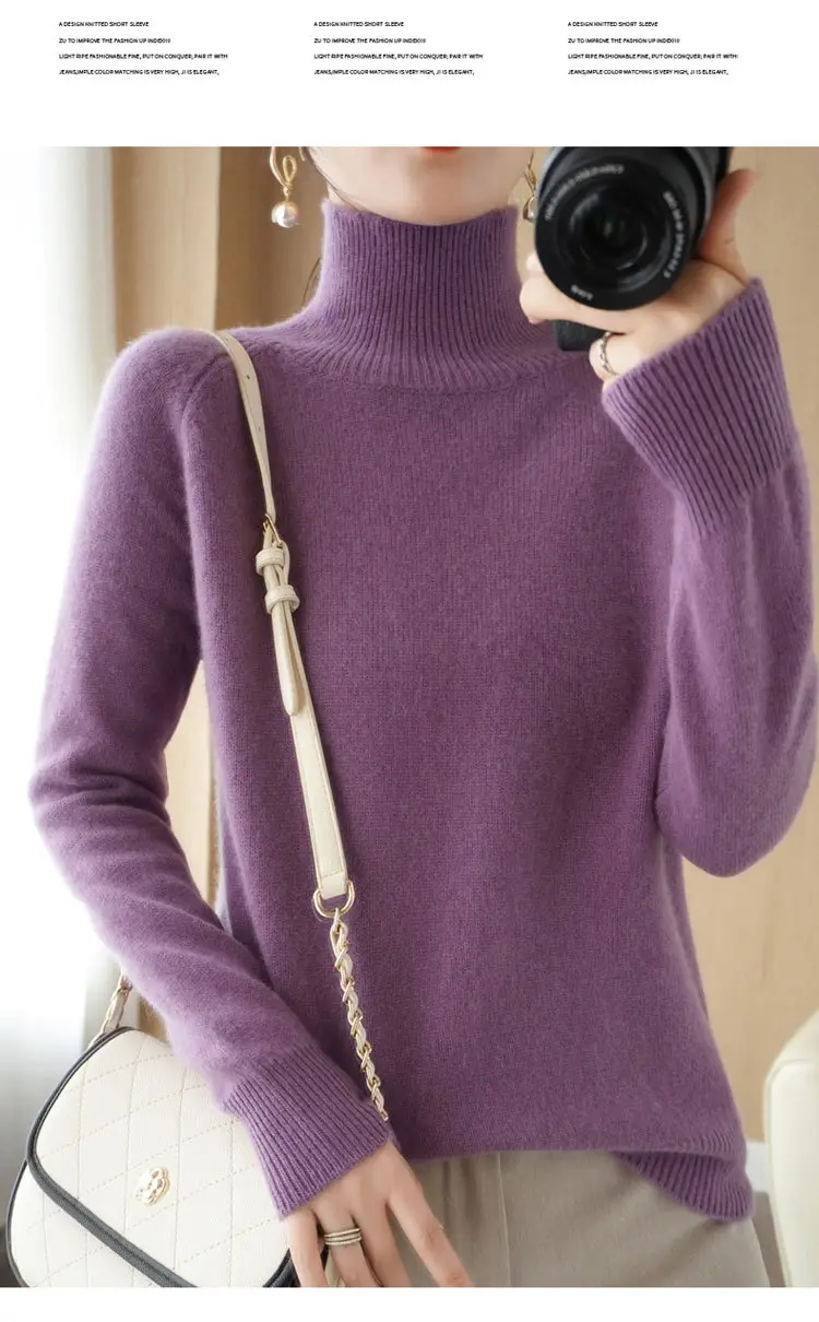 Women's Grey Long Sleeve Korean Style Sweater — feature 30