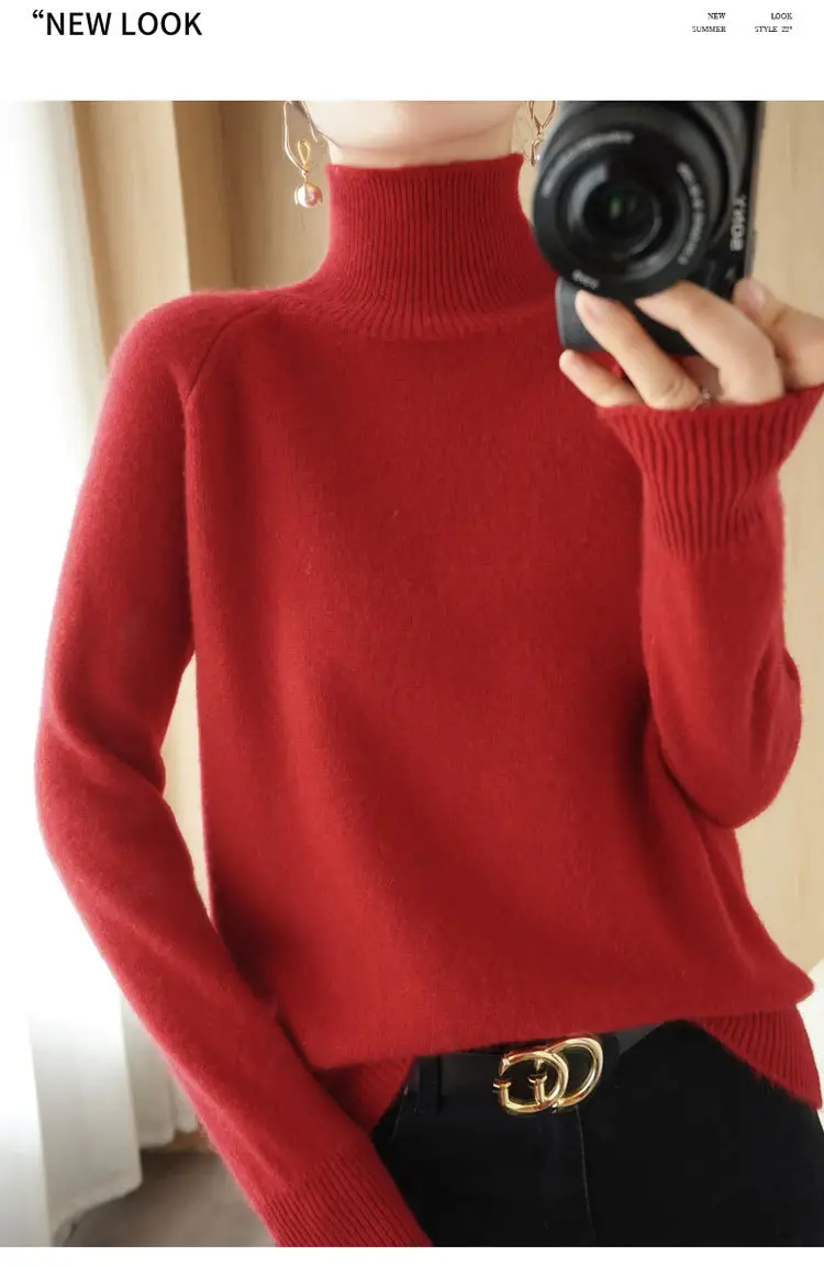 Women's Grey Long Sleeve Korean Style Sweater — feature 34