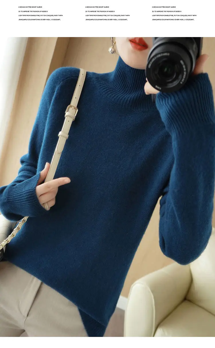 Women's Grey Long Sleeve Korean Style Sweater — feature 35