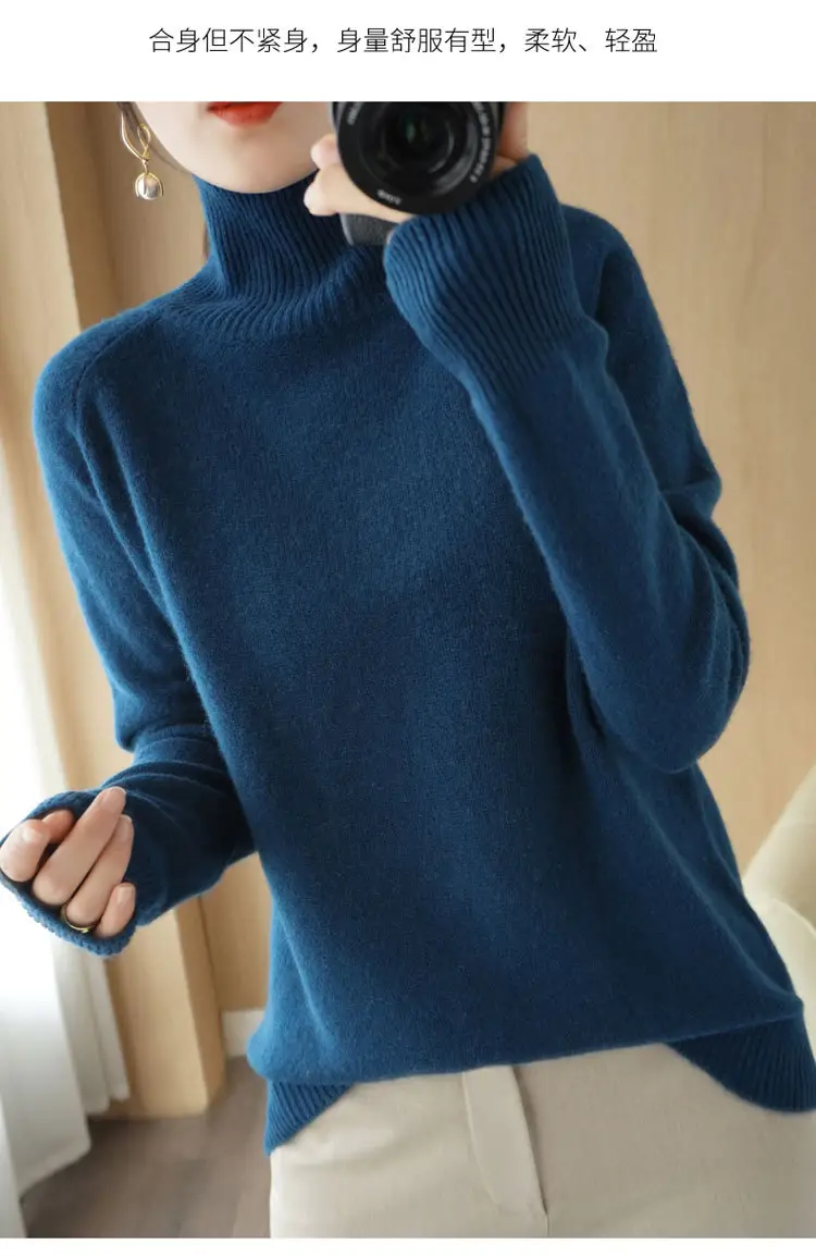 Women's Grey Long Sleeve Korean Style Sweater — feature 36