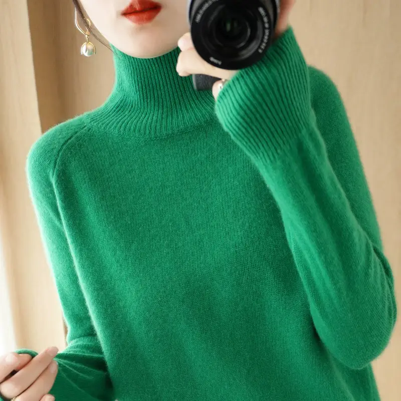 Women's Grey Long Sleeve Korean Style Sweater - Image 12