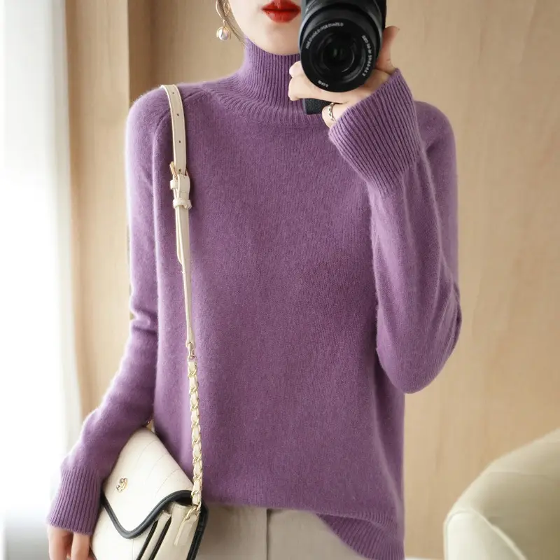 Women's Grey Long Sleeve Korean Style Sweater - Image 14