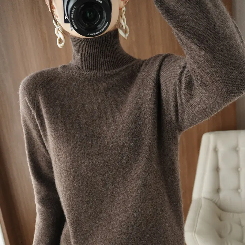 Women's Grey Long Sleeve Korean Style Sweater - Image 11