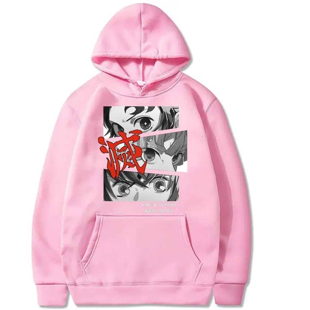 Cross-border Demon Slayer Hooded Sweatshirt Grey Anime Print - Image 6