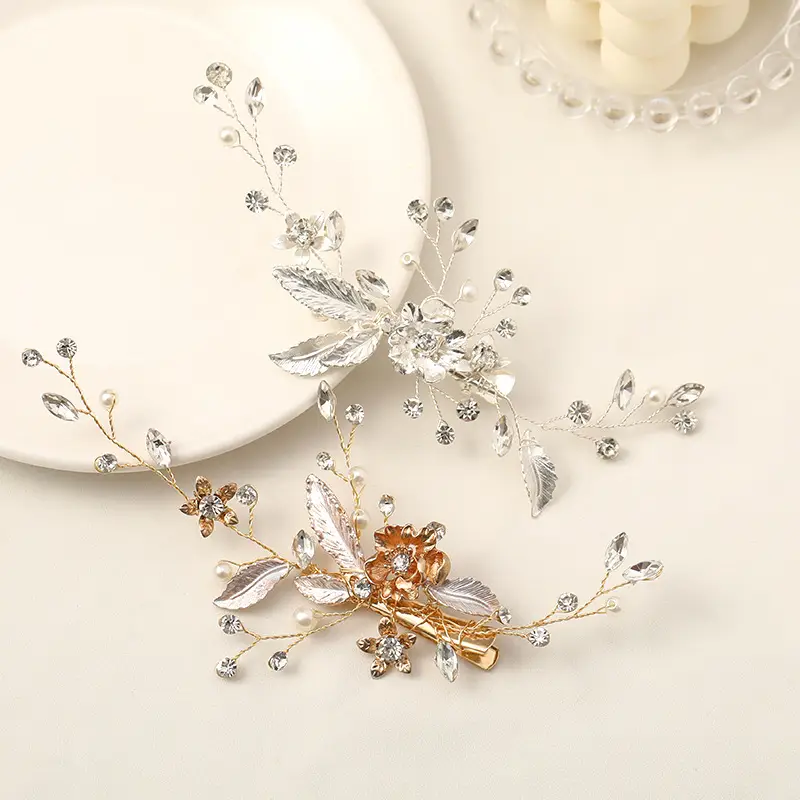 Tuan Ming New Leaf Rhinestone Hairpin for Girls - Image 3