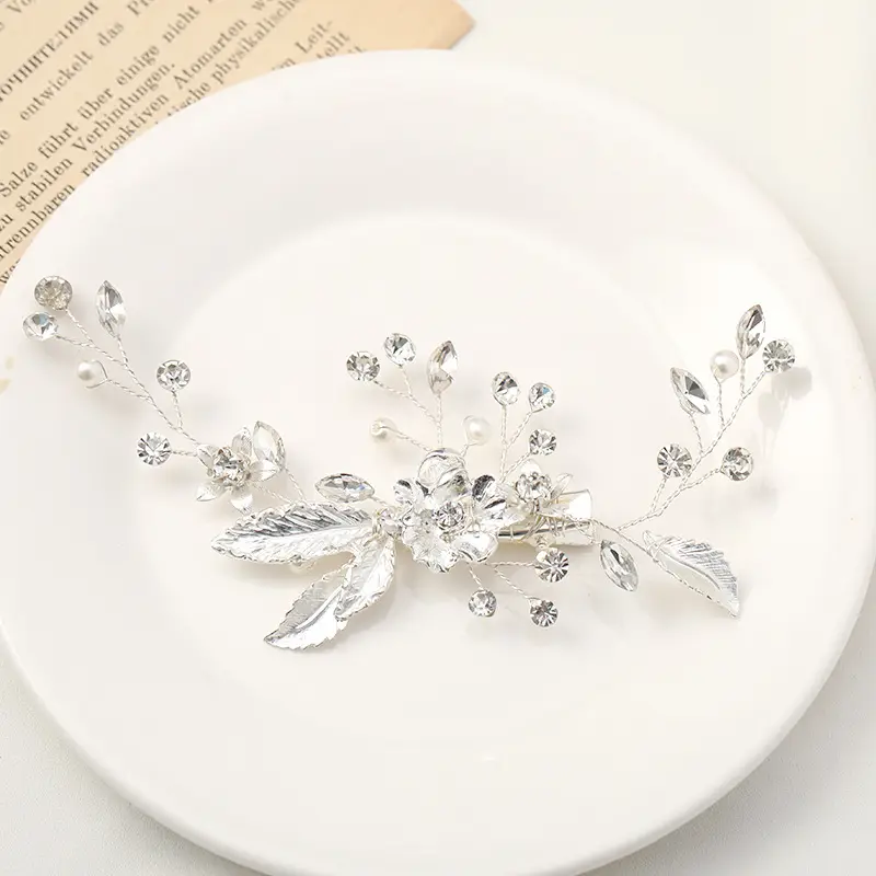 Tuan Ming New Leaf Rhinestone Hairpin for Girls - Image 4
