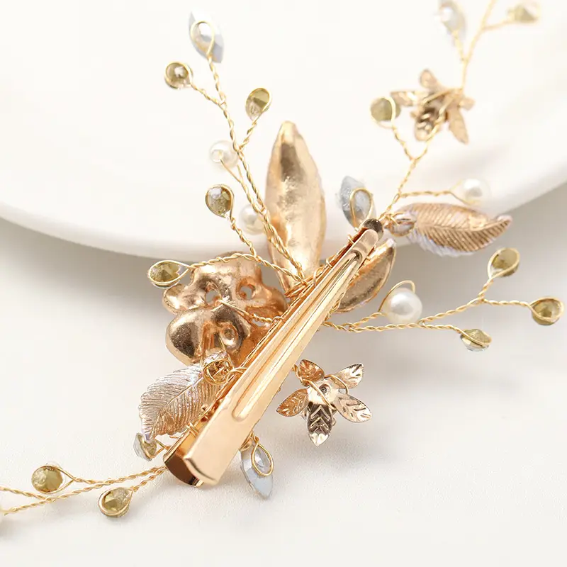 Tuan Ming New Leaf Rhinestone Hairpin for Girls - Image 5