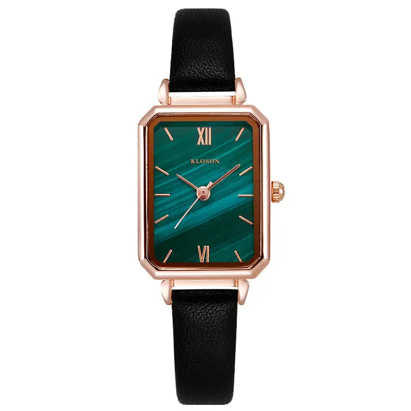 Jw Rose Gold Malachite Watch with Black Strap - Image 6