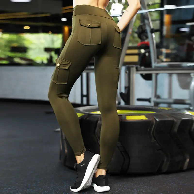 Cross-Border Plus Size Sports Leggings with Multiple Pockets - Image 2