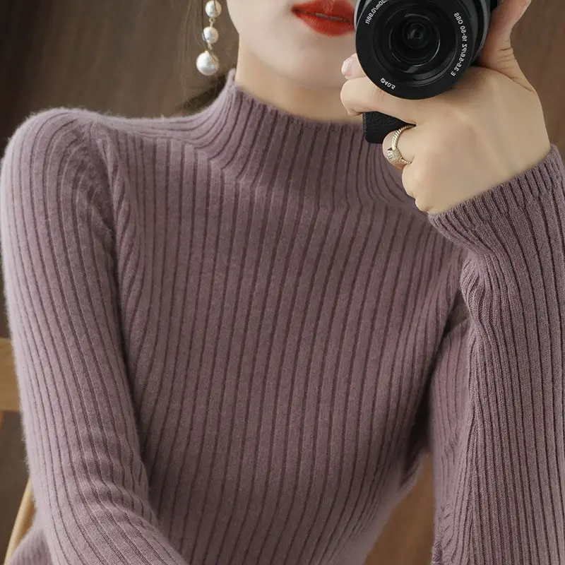 2023 Women's Knitted Half-Turtleneck Sweater - Image 12