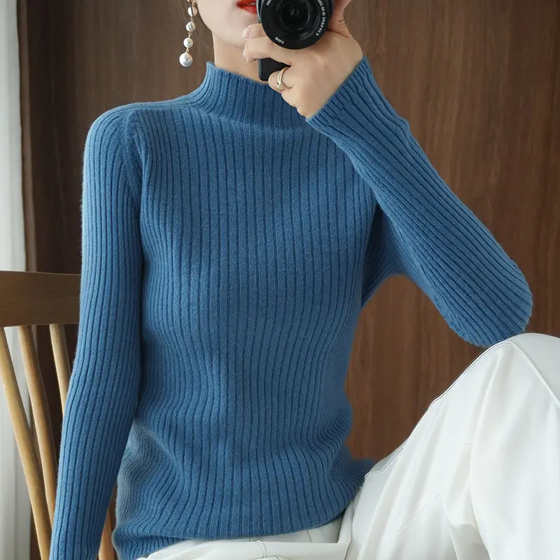 2023 Women's Knitted Half-Turtleneck Sweater - Image 14