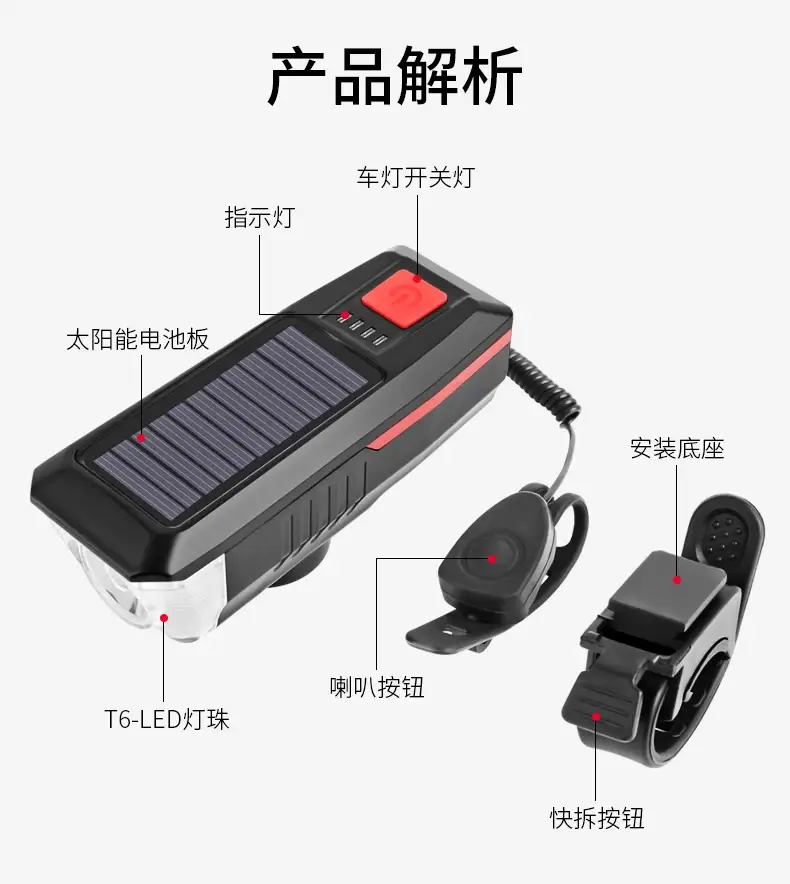 Rechargeable Solar Headlight for Mountain Bikes — feature 43