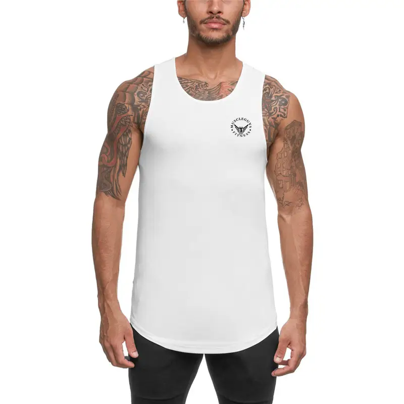Men Muscle Tian Zi Vest Olive Green Summer Training - Image 7