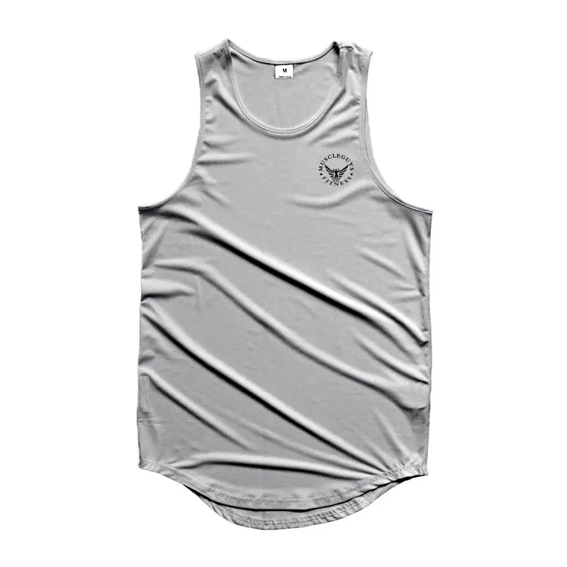 Men Muscle Tian Zi Vest Olive Green Summer Training - Image 2