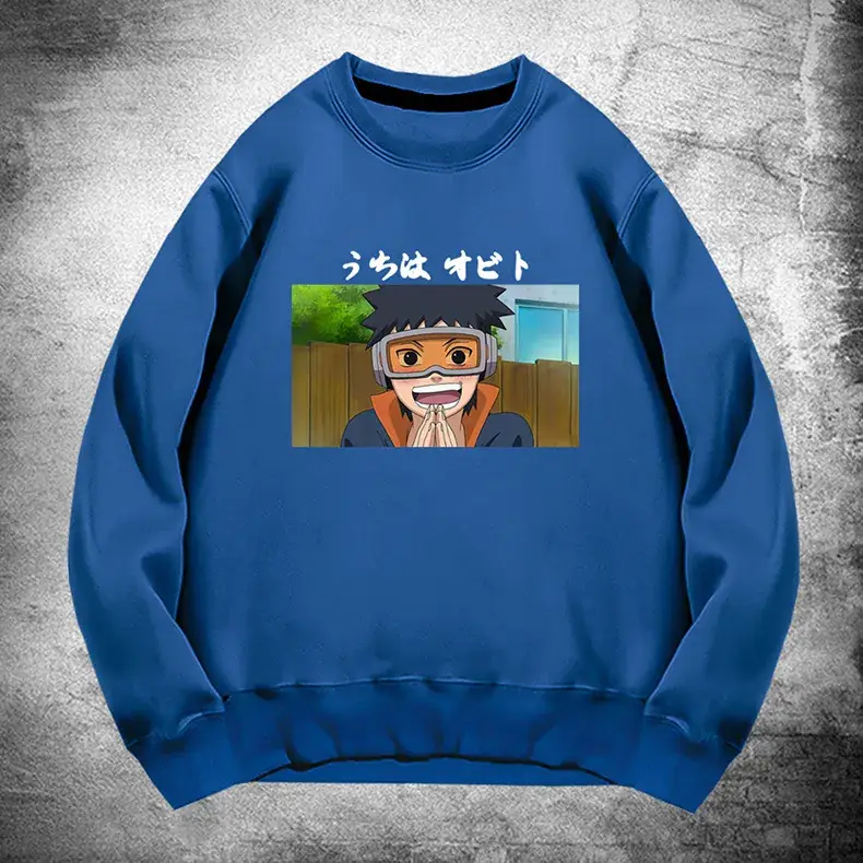 Men's Gray Naruto Graphic Crewneck Sweatshirt - Image 22