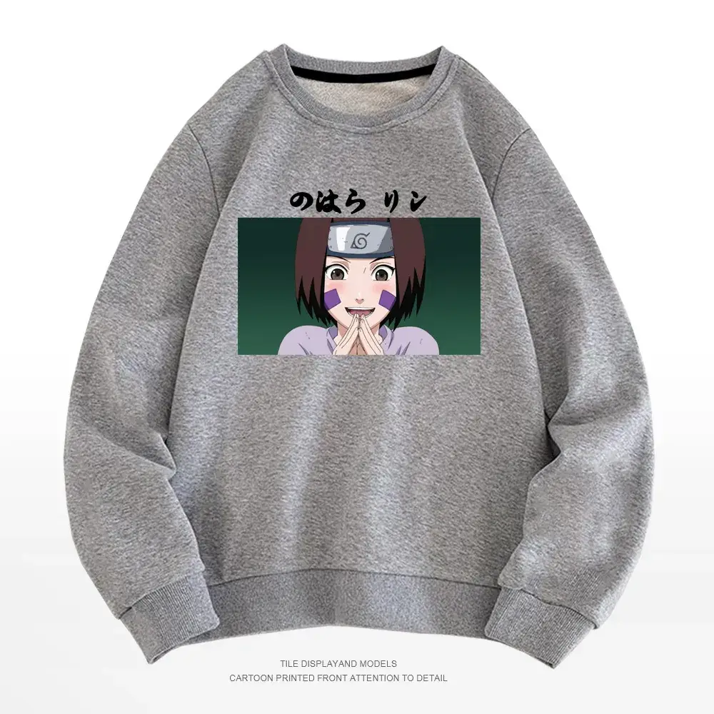 Men's Gray Naruto Graphic Crewneck Sweatshirt - Image 15