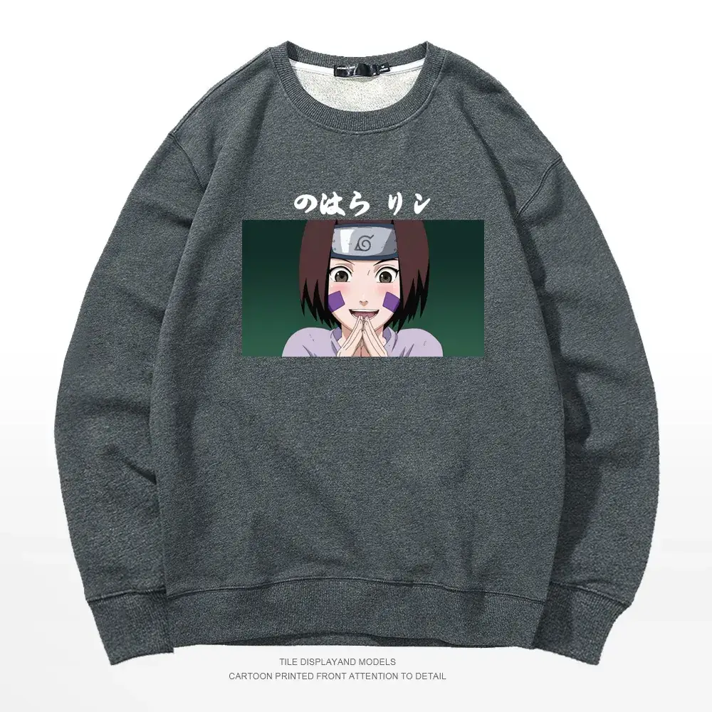 Men's Gray Naruto Graphic Crewneck Sweatshirt - Image 17
