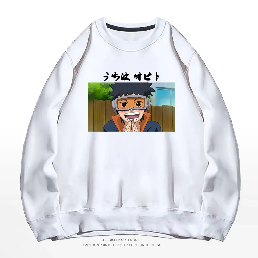 Men's Gray Naruto Graphic Crewneck Sweatshirt - Image 2