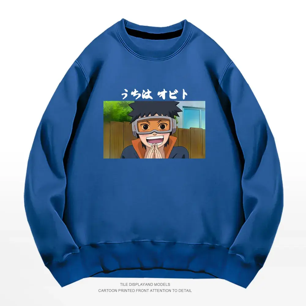 Men's Gray Naruto Graphic Crewneck Sweatshirt - Image 5
