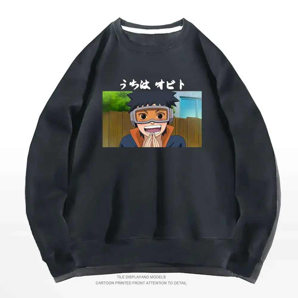 Men's Gray Naruto Graphic Crewneck Sweatshirt - Image 9