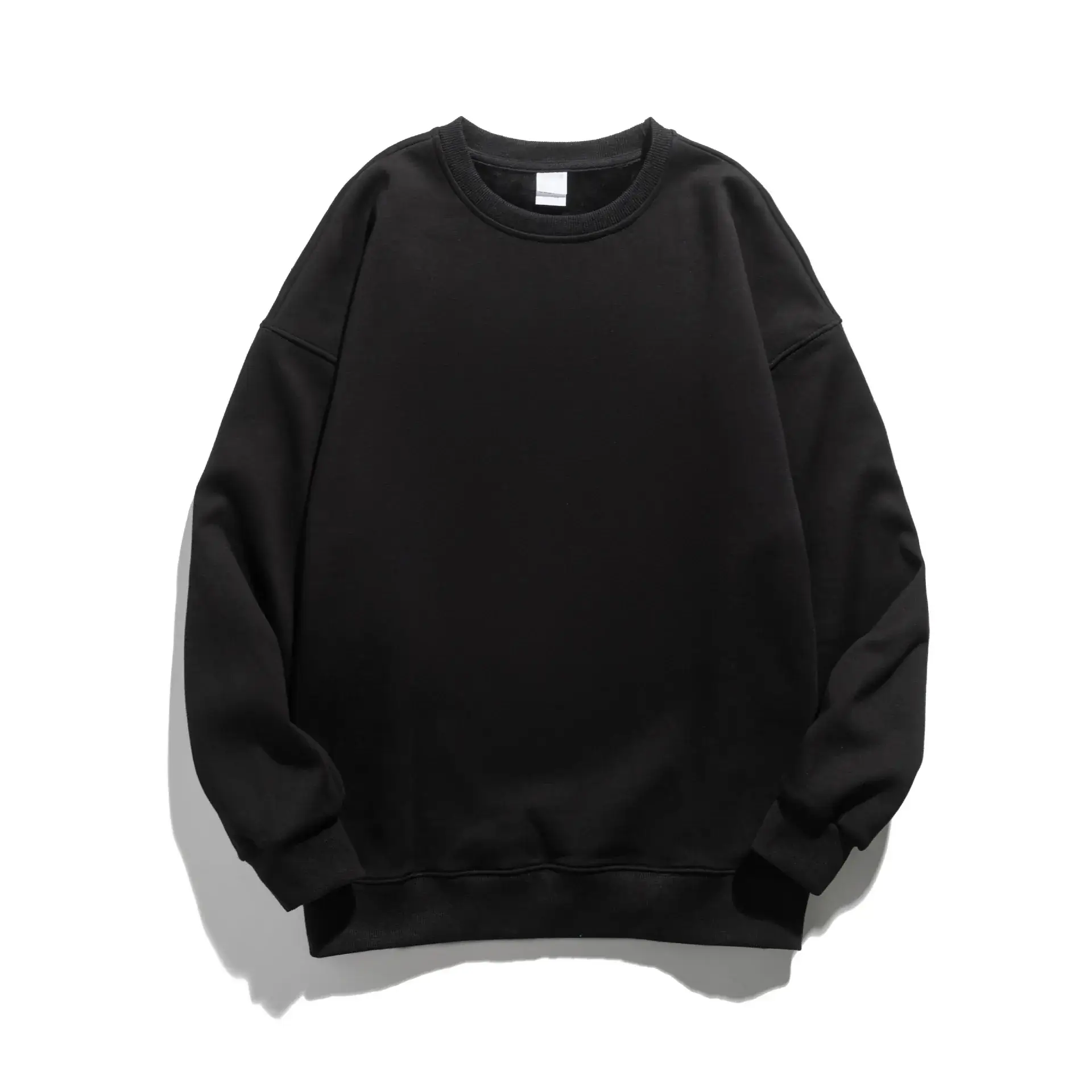 Women White Crewneck Sweatshirt Winter Solid - Image 11