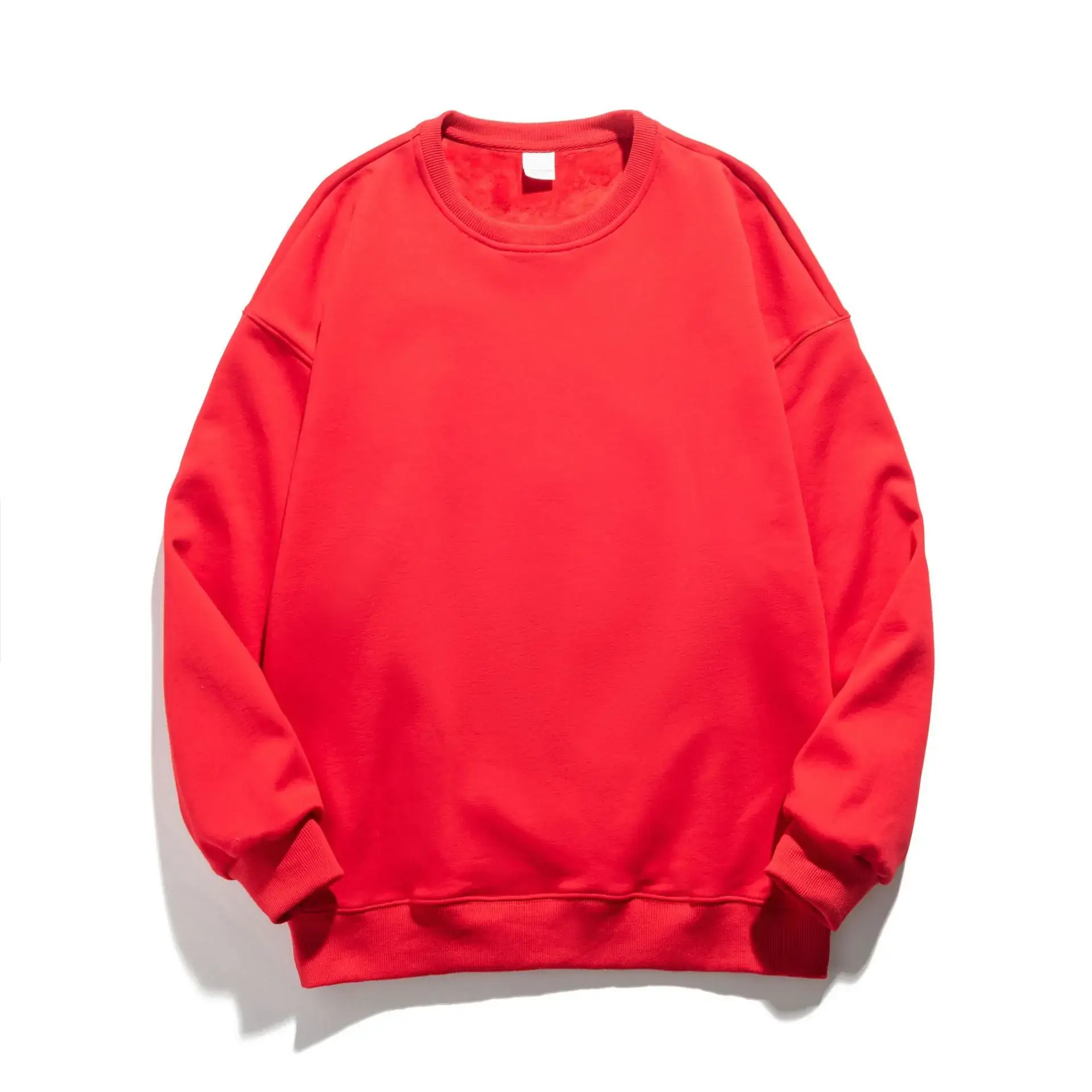 Women White Crewneck Sweatshirt Winter Solid - Image 12