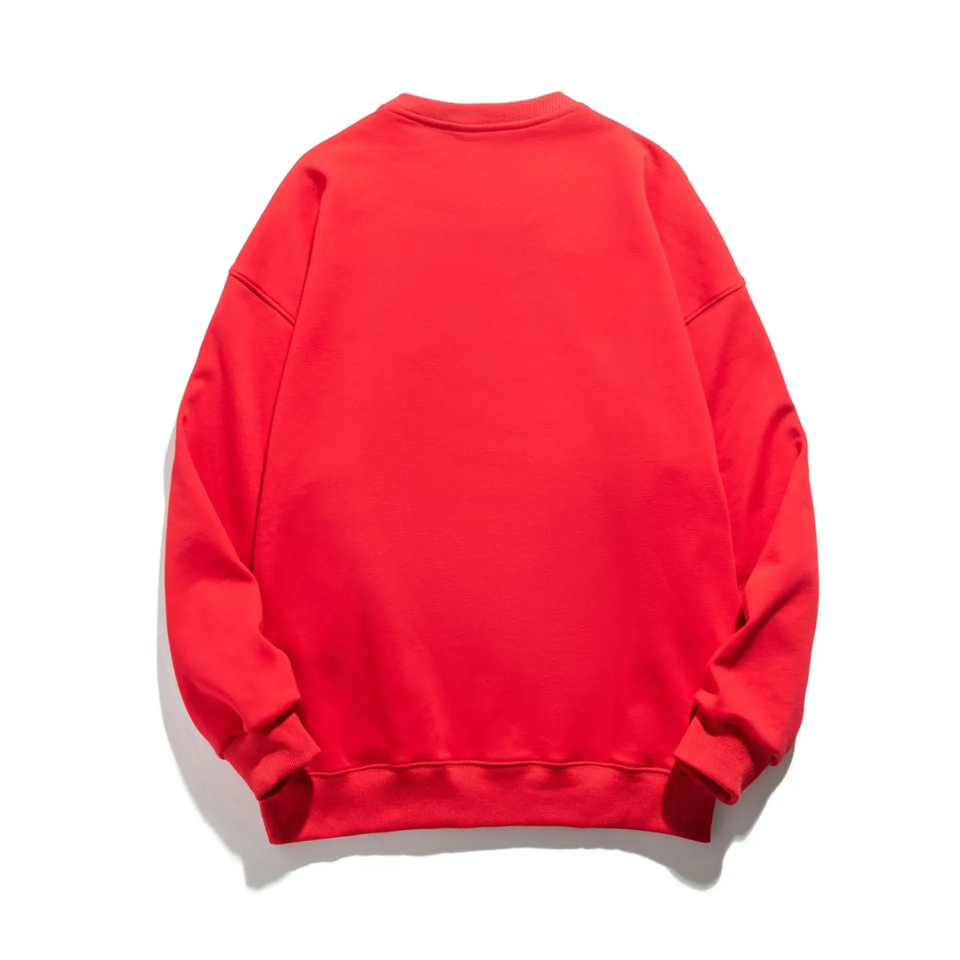Women White Crewneck Sweatshirt Winter Solid - Image 3