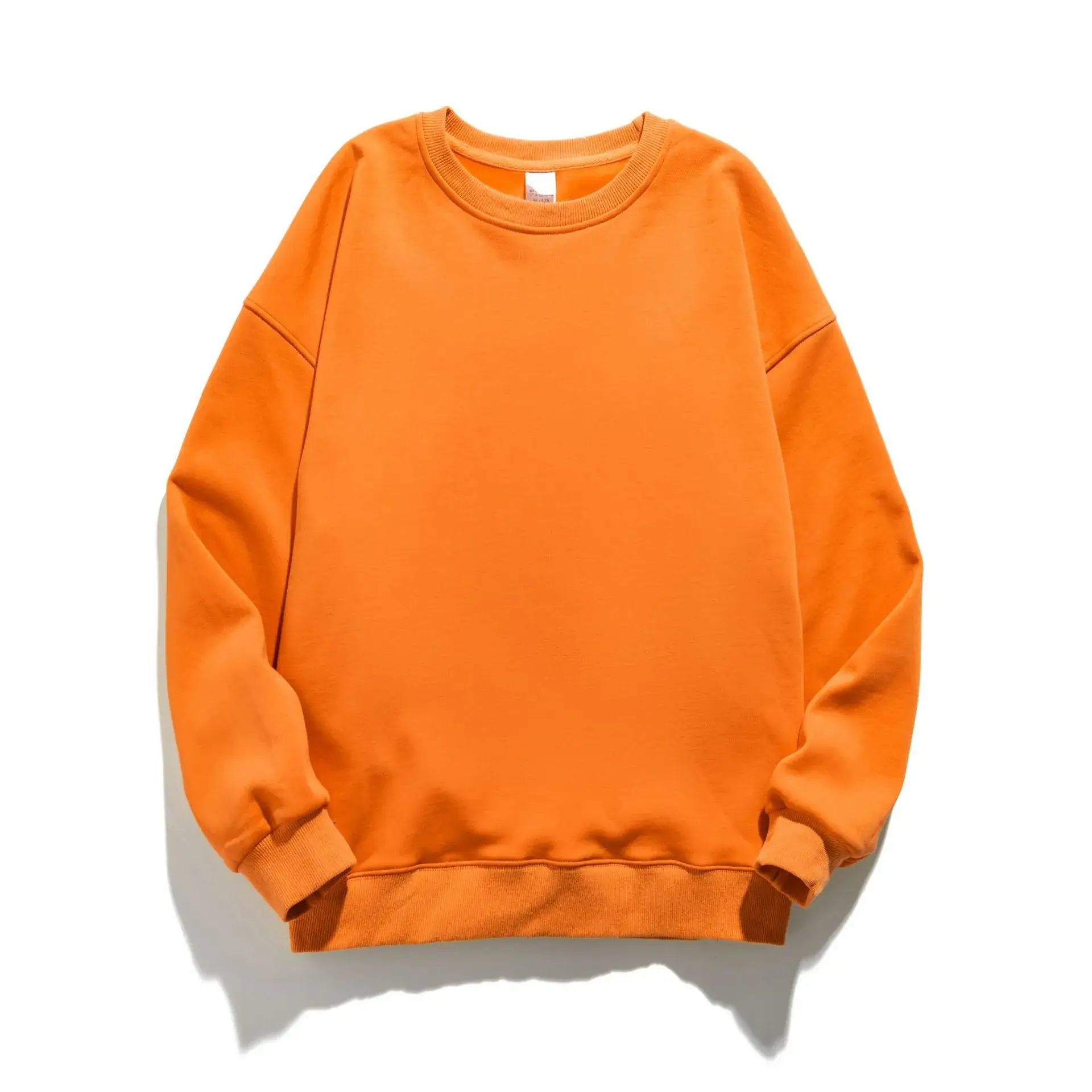 Women White Crewneck Sweatshirt Winter Solid - Image 6
