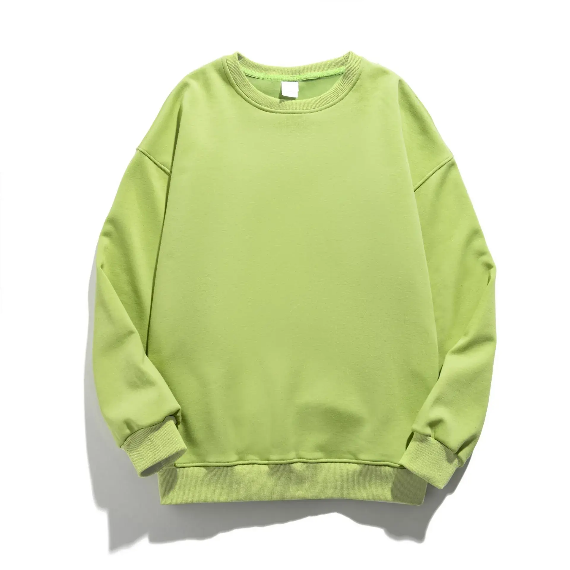 Women White Crewneck Sweatshirt Winter Solid - Image 7